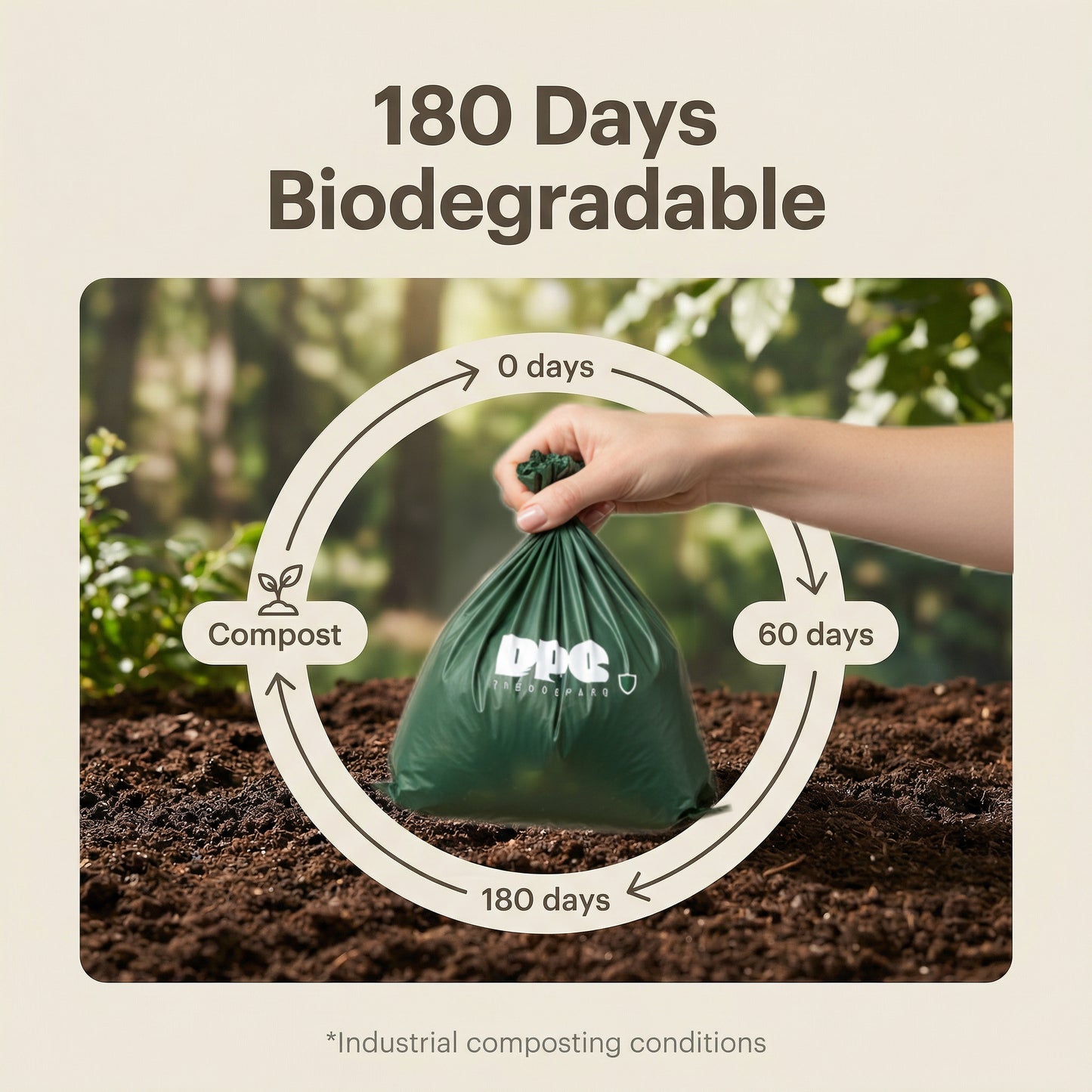 DPQ Compostable Dog Waste Bags — DPQ Green (9" × 13")