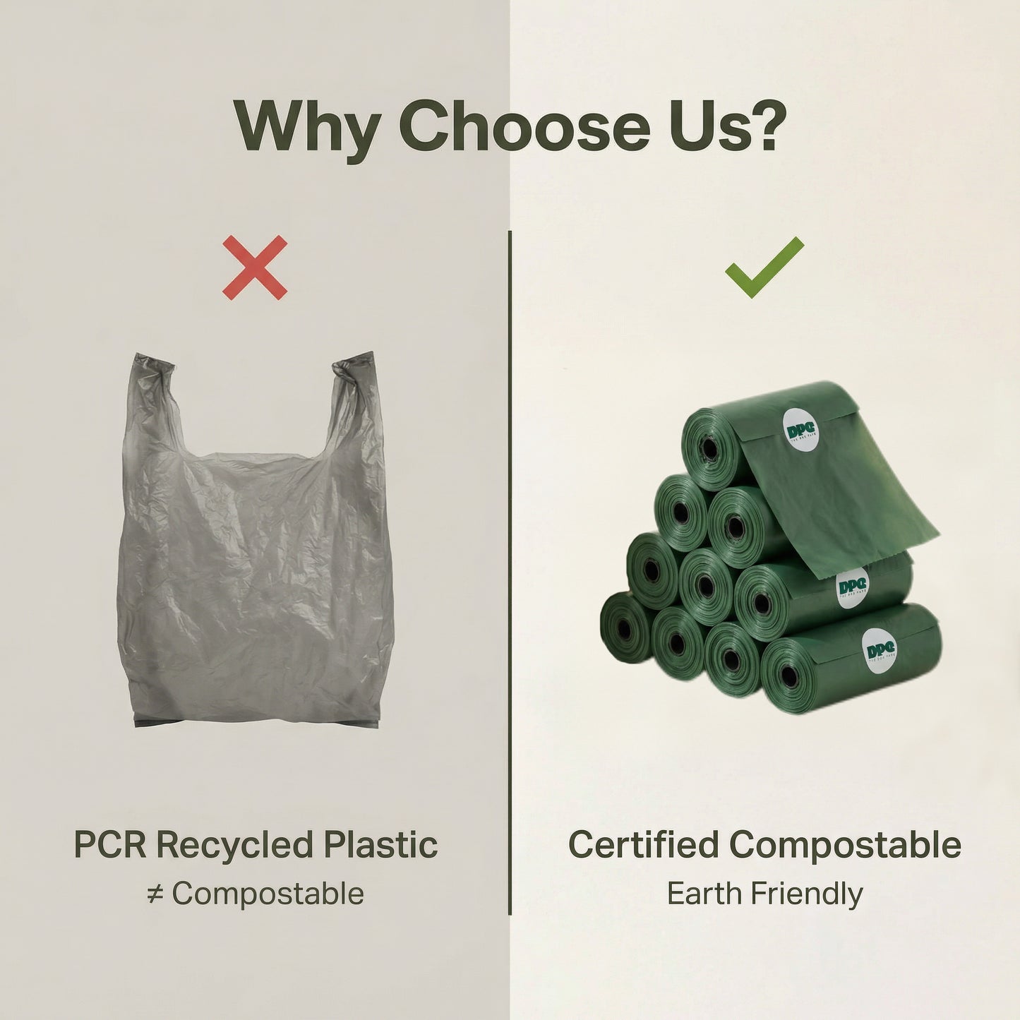 DPQ Compostable Dog Waste Bags — DPQ Green (9" × 13")