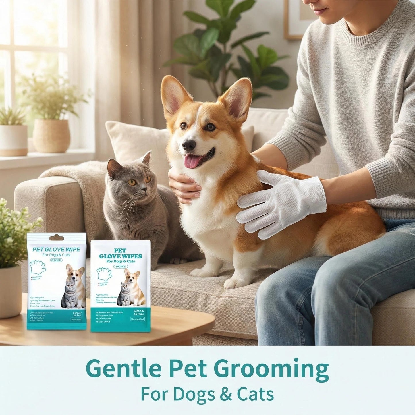 DPQ Pet Cleaning Gloves (Rinse-Free) — Single / 6-Pack