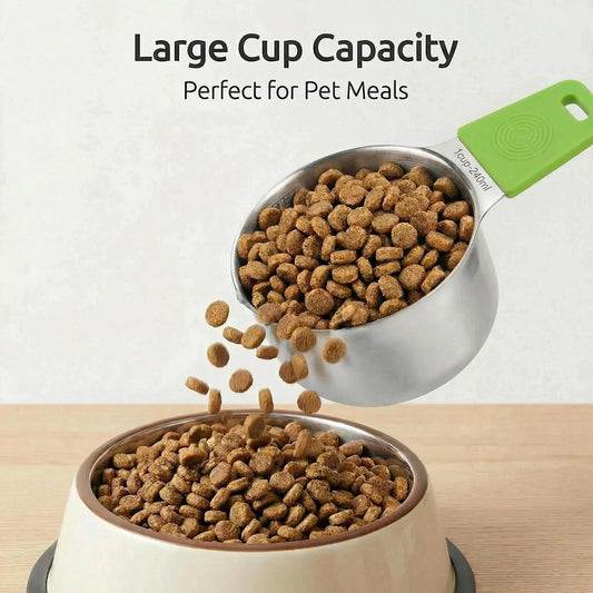 Magnetic Stainless Steel Dog Food Scoop (1 Cup / 240 ml)