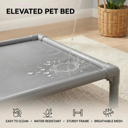 Aluminum Elevated Dog Bed (Waterproof PVC Surface)