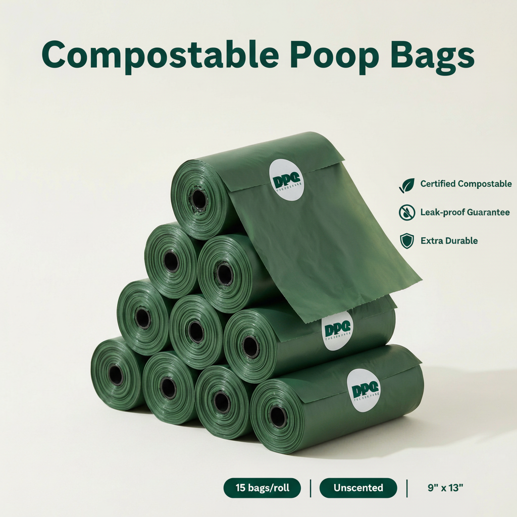 DPQ Compostable Dog Waste Bags — DPQ Green (9" × 13")